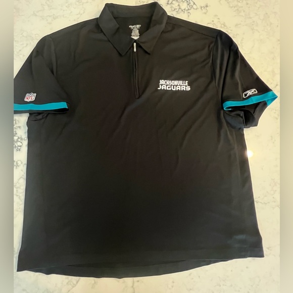 Rbk Jacksonville Jaguars Short Sleeve Men's 1/4 Zip Polo Shirt Size XL - Picture 1 of 8